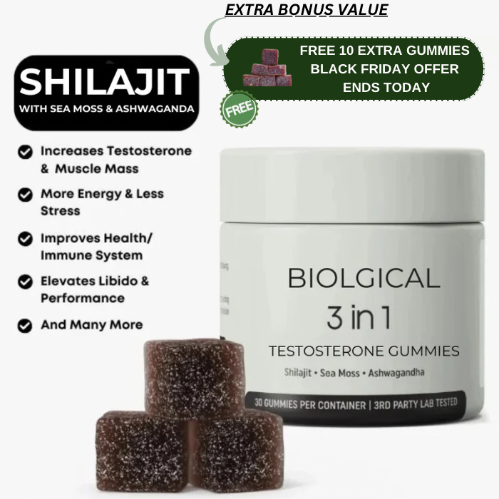 BLACK FRIDAY SALE - BIOLGICAL® 3-IN-1 TESTOSTERONE GUMMIES