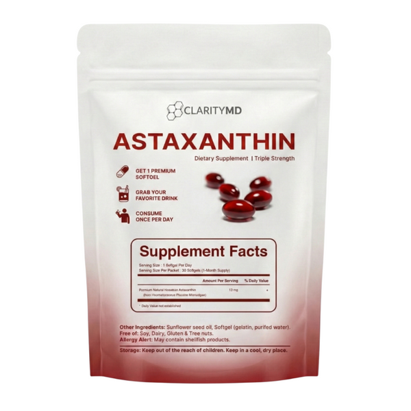 ClarityMD Hawaiian Astaxanthin - Back of Package