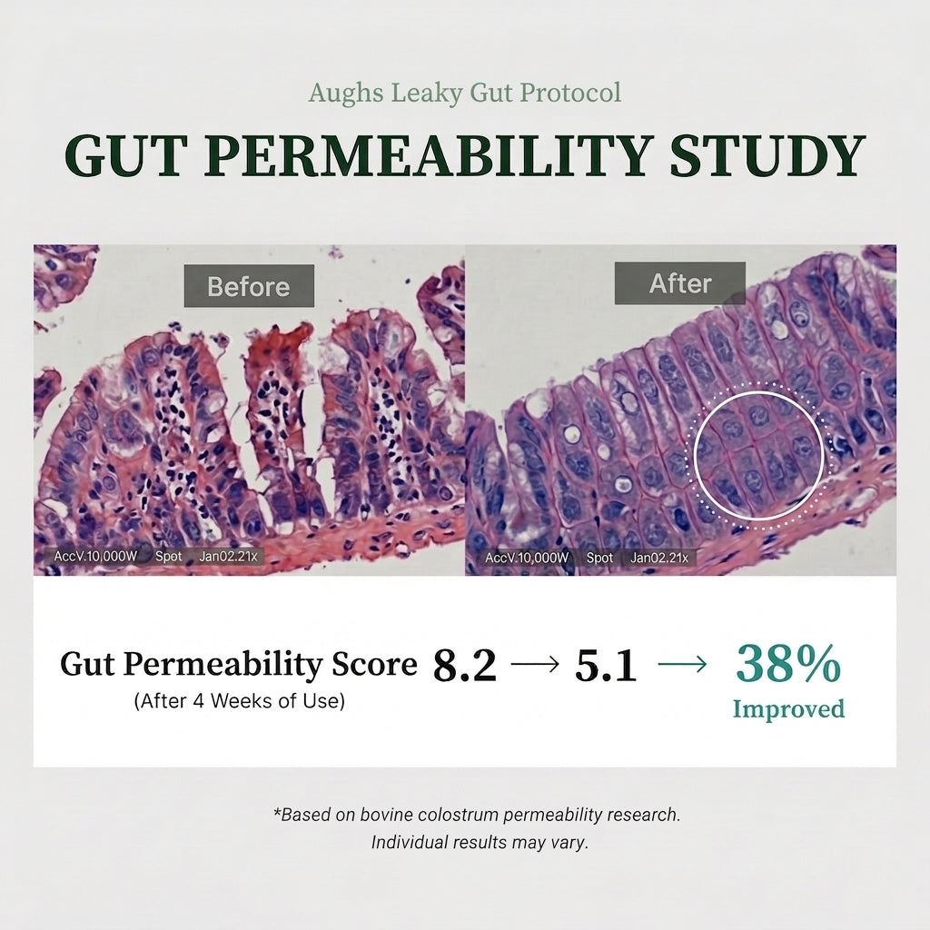 Gut permeability before and after — 8.2 to 5.1